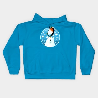 Christmas Polar Bear and Penguin Kids Hoodie